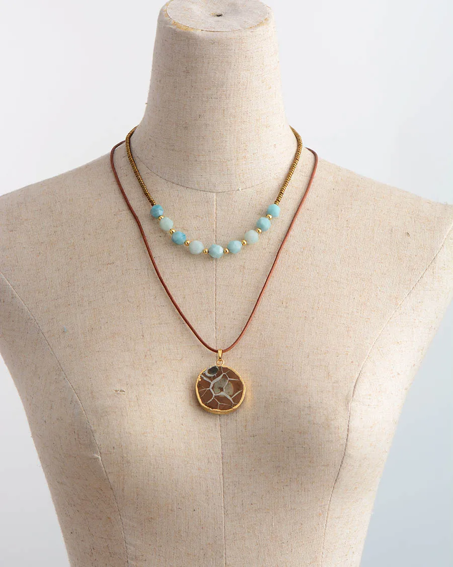 Ожерелье чокер для женщин ожерелье из бисера амазонита новые модные ожерелья