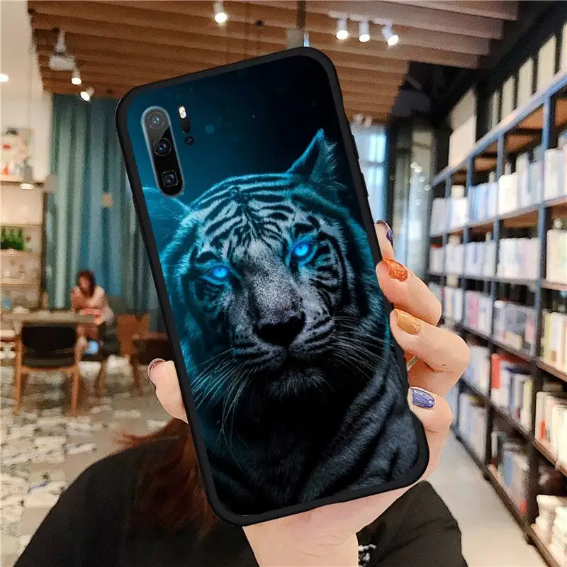 

tiger fire animal horror Phone Case For Huawei honor Mate P 9 10 20 30 40 Pro 10i 7 8 a x Lite nova 5t Soft Silicone Shell