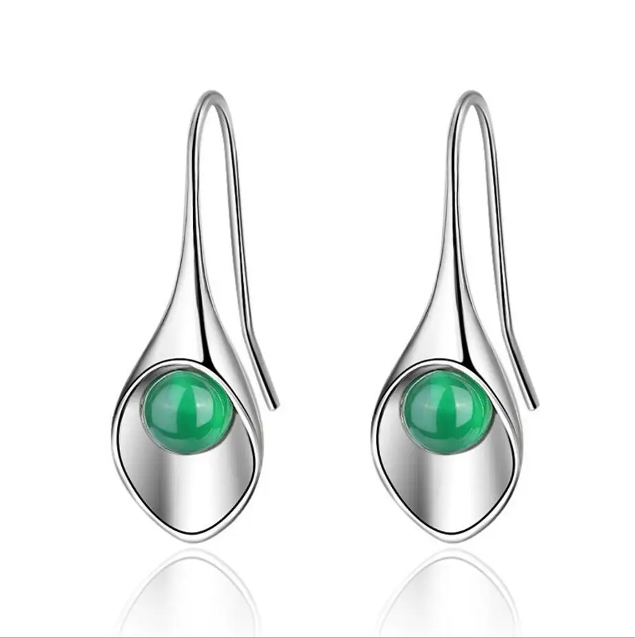 

New Fashion 925 Sterling Silver Earrings For Women Jewelry Girl Fashion Pearl Red Stud Earrings Girl Party Accessories