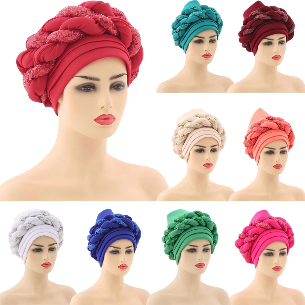 Новинка Aso Oke Auto Gele головной убор ручной работы африканская Кепка нигерийская