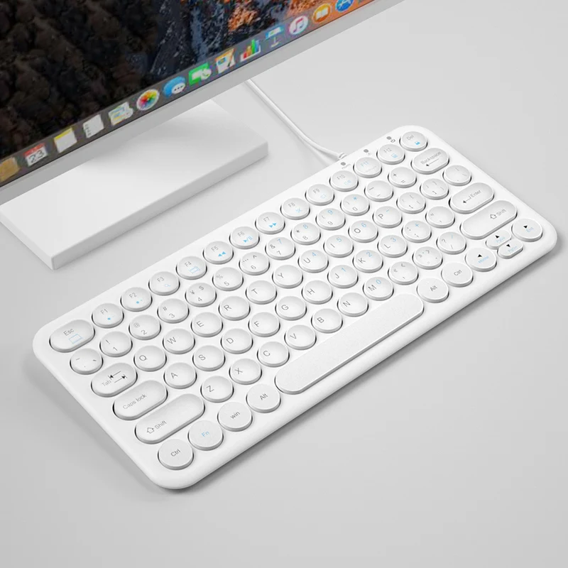 Проводная Бесшумная мини клавиатура с круглыми кнопками эргономичная игровая