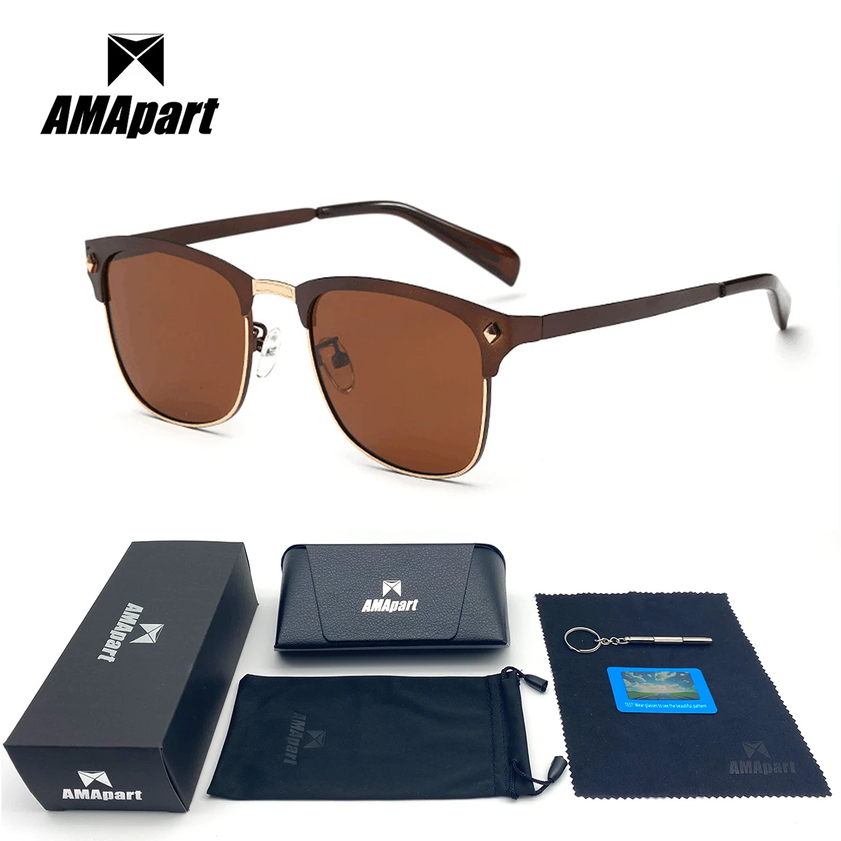 

AMApart High Quality Polarized Sunglasses For Men Women Driving Fishing Sports Outdoors UV400 Protection Anti-Glare