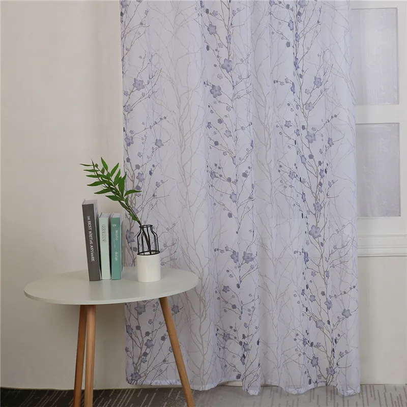 Тюлевые занавески с принтом сливы кухонные украшения оконная перегородка для