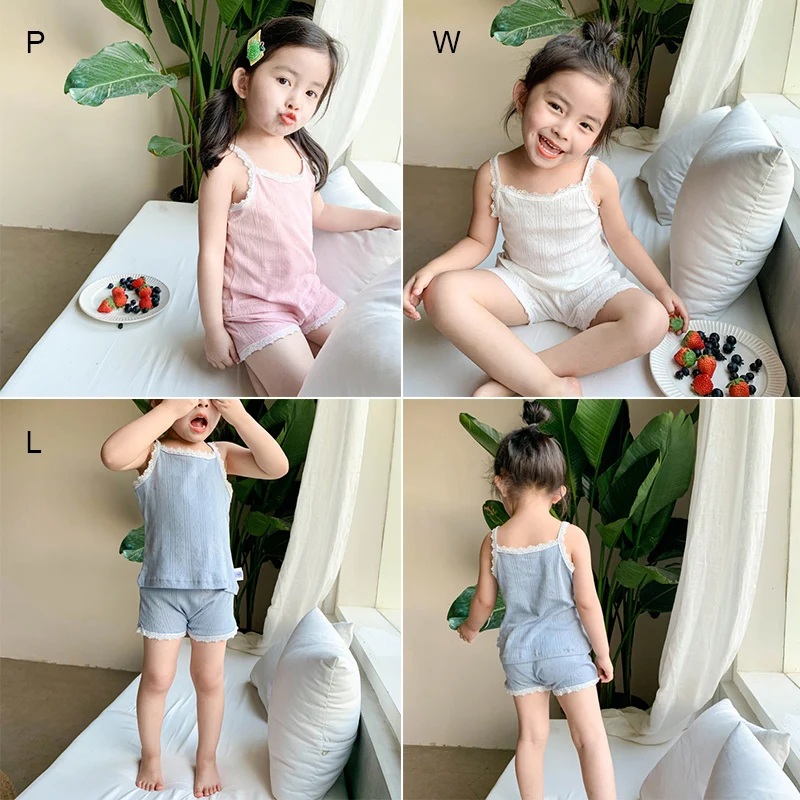 

2020 Summer Newborn Baby Girl Clothes Set Solid Color Sling Sleeveless Romper Tops Short Pants 2Pcs Infant Outfits