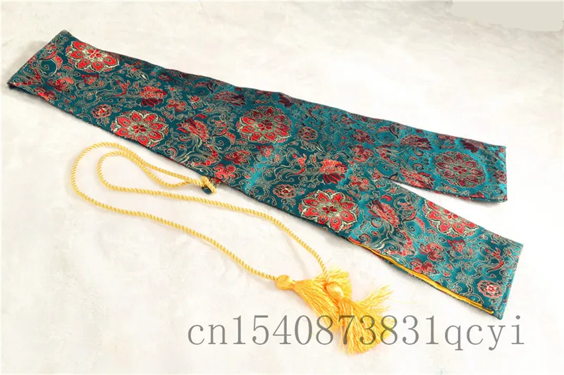 Шелковый мешок 134 см с синими цветами для защиты японской катаны самурайского