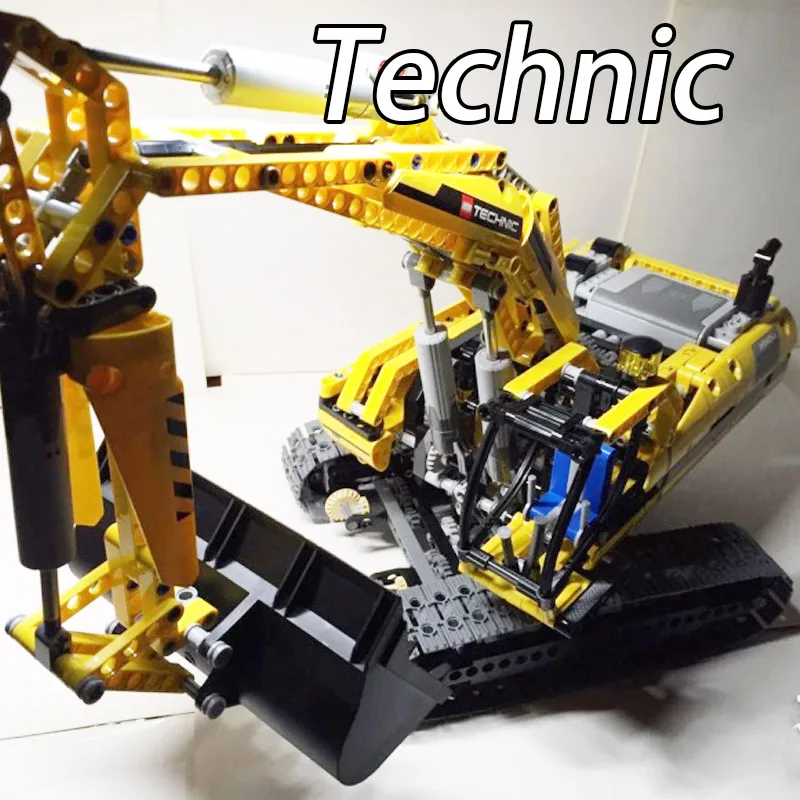 20007 Technic моторизованный экскаватор строительные блоки электродвигатели силовые функции кирпичи игрушки подарок Technic 8043