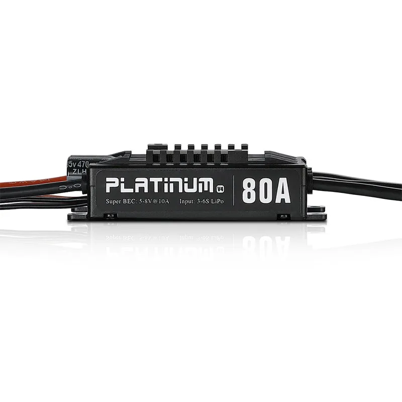 

Оригинальный Hobbywing Platinum Pro V4 80A 3-6S Lipo BEC, пустая форма, бесщеточный ESC для радиоуправляемого дрона, самолета, вертолета (450-500 heli)