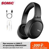 somic bluetooth headphones wireless 72h playtime cvc8 0 noise reduction hi res certified sound headset comfortable to wear ms300