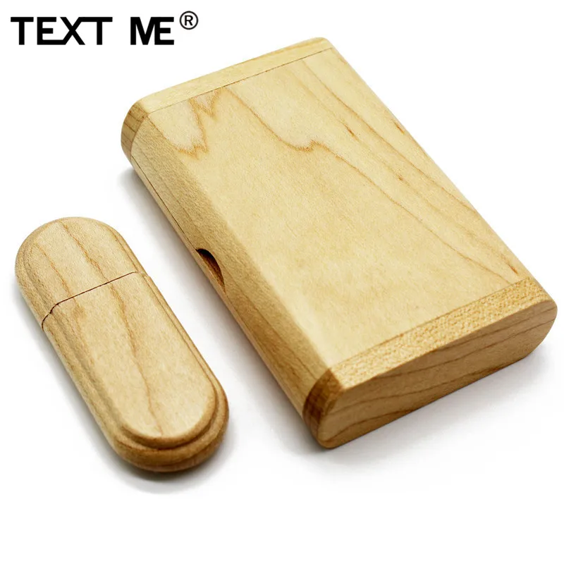 TEXT ME Maple wood usb+ коробка печать логотипа usb флеш-накопитель 4 ГБ 8 ГБ 16 ГБ 32 ГБ 64 ГБ usb2.0 флешка, подарок usb