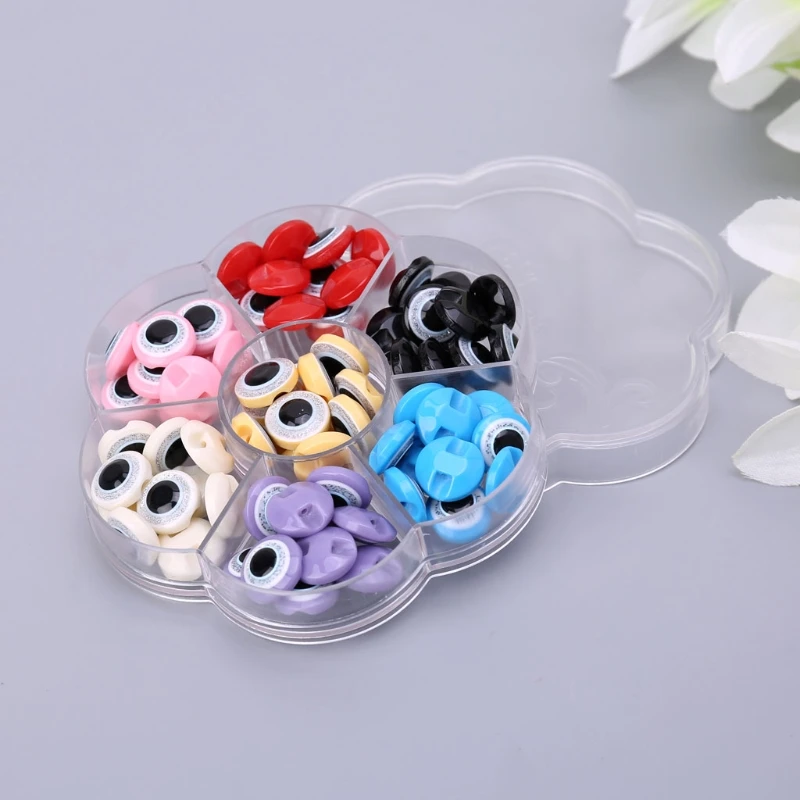 

100Pcs/Box 12.5mm DIY Round Self-adhesive Wiggly Googly Eyes For Kids Doll Toy 95AE