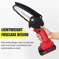 24v 550w mini electric chain saw with 1pc battery woodworking pruning one handed garden tool rechargeable euusuk plug