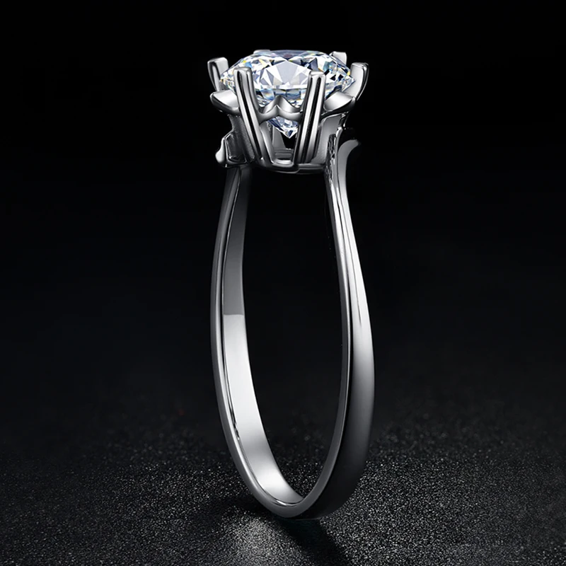 BOEYCJR Custom 18K 750Au Gold 1ct D color VVS Moissanite Snowflake Engagement Diamond Ring With national certificate for Women | Украшения