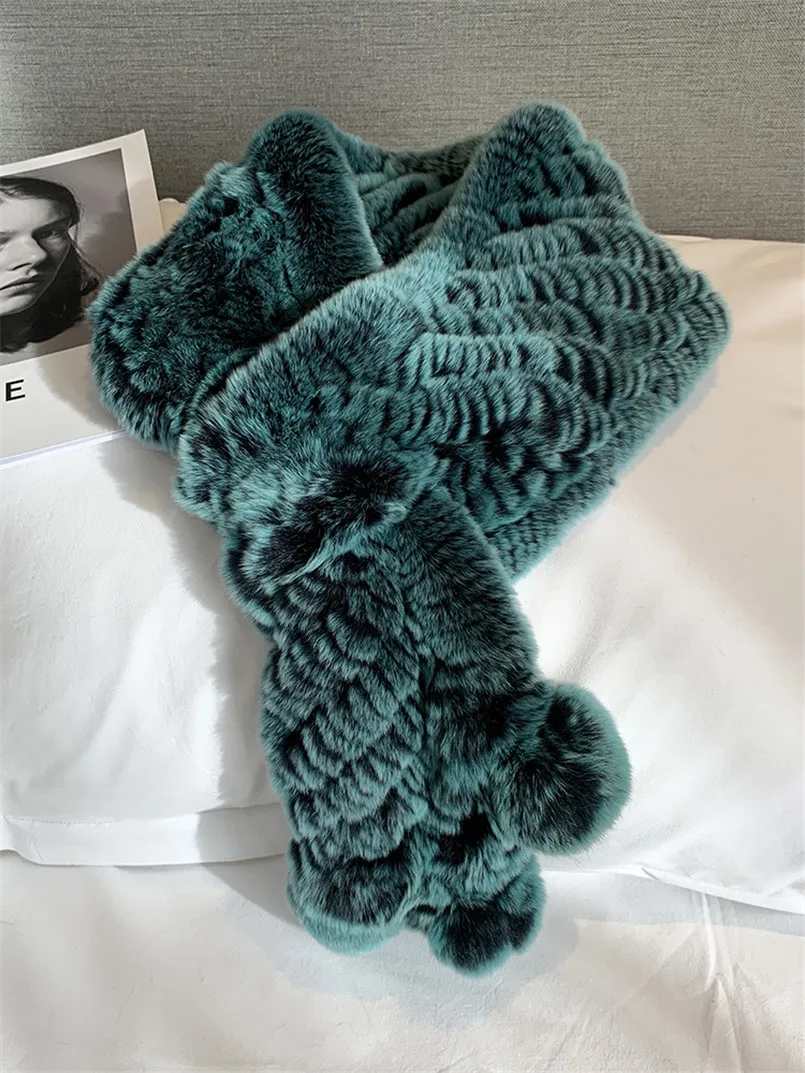 Новое поступление женская модная вязаная теплая мягкая зимняя шарф из меха