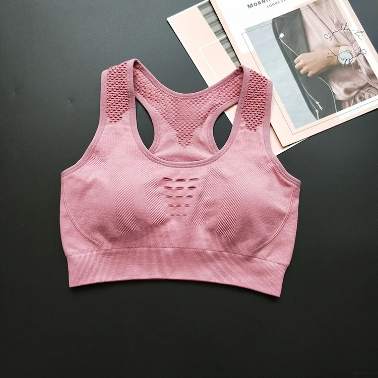 Спортивный топ для пробежек и йоги с высокой эластичностью и дышащим материалом с быстрым высыханием "2019 Fitness Gym Sports Bra High Stretch Breathable Top Women Running Yoga Seamless Crop Quick Dry Sport on".