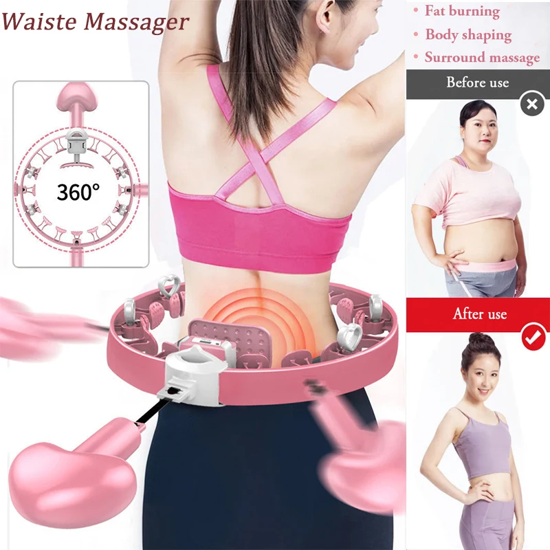 

Weight Exercise Body Massage Smart Auto-Spinning Hoop Stress Release Detachable Portable Waist Fitness Sports Health Care Tool