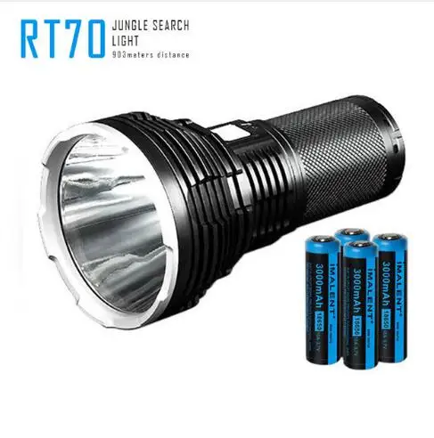 with battery Светодиодный фонарик Imalent RT70 Cree XHP70 2-го поколения, светодиодный фонарь с зарядкой от USB, фонарь с аккумулятором 4X18650, 3000 мА/ч - Испускаемый цвет: with battery