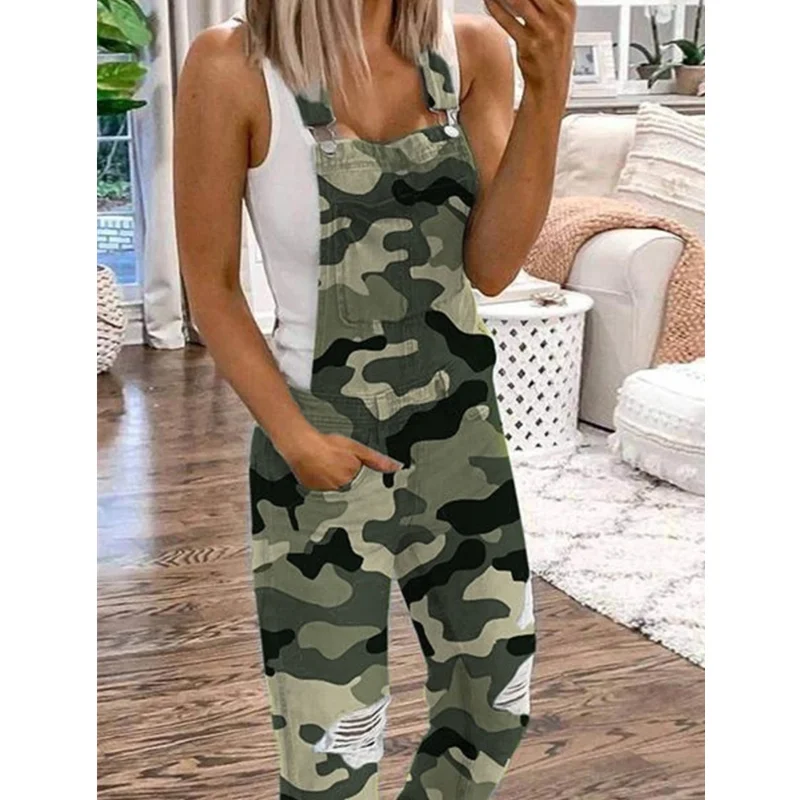 

Mandylandy Summer Pure 4 Colors Women Fashion Lady Denim Jumpsuit Long Romper Bib Pants Overalls Jeans for Women Plus Size