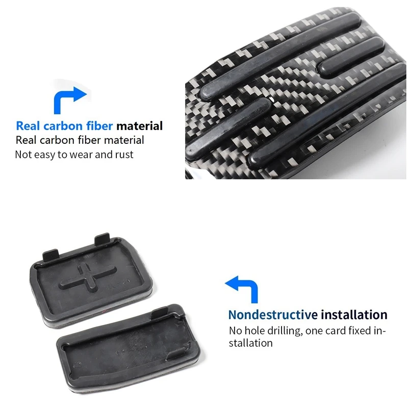 

3PCS Foot Pedal Cover Kit for Tesla Model 3 Y Accessories, Carbon Fiber Nonslip Brake & Accelerator & Rest Pedal Pad