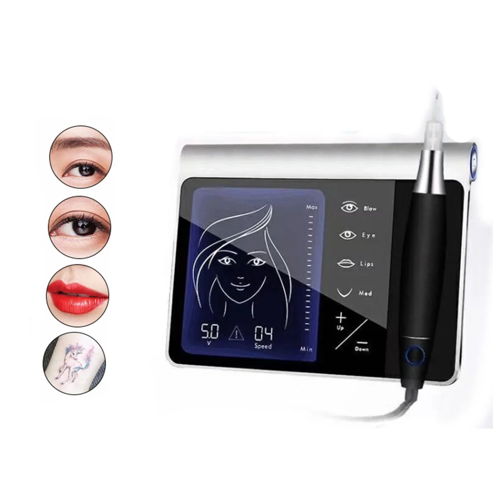 

US/EU Plug Touch Screen Rechargeable Battery Permanent Makeup Machine Kit Eyebrow Lip Eyeliner Machine With 2 Cartridge Neeldes