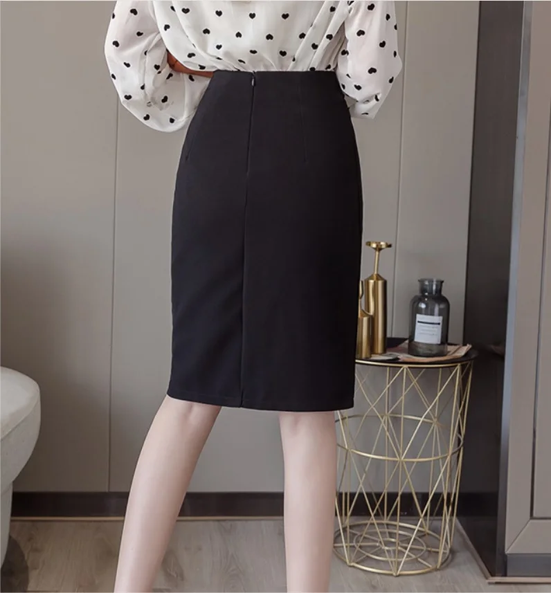Женские юбки-карандаш средней длины с высокой талией облегающие офисные юбки до