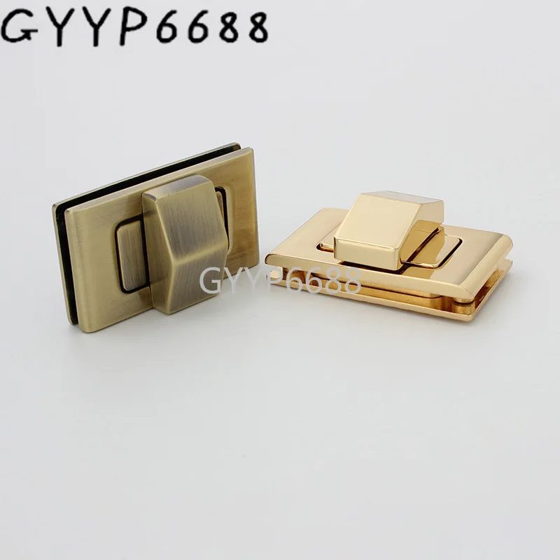 

1-5sets 3 colors 42x24mm metal rectangle shape twist lock for woman purse turn lock chains bag handbag accessories