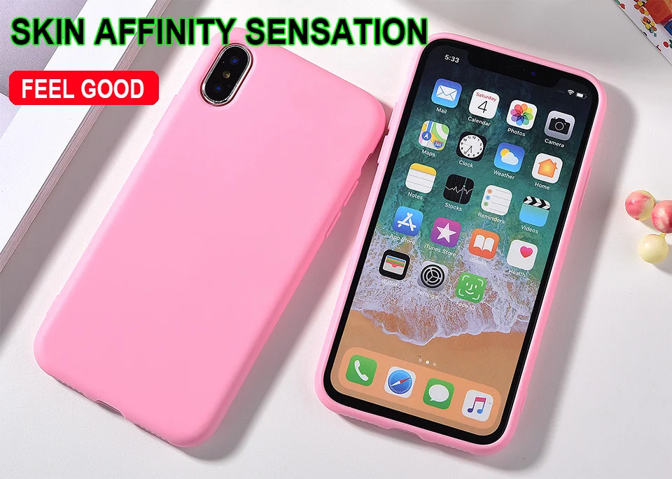 Жидкий оригинальный матовый чехол карамельного цвета для iPhone X XS Max XR 8 7 6 6s Plus