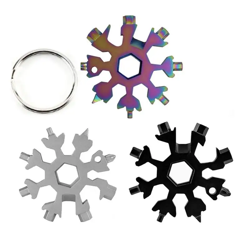 

18-In-1 Multi-functional Snowflake Hand Tools Card Combination Compact Handy Screwdriver Craft Tool Portable Outdoor Products