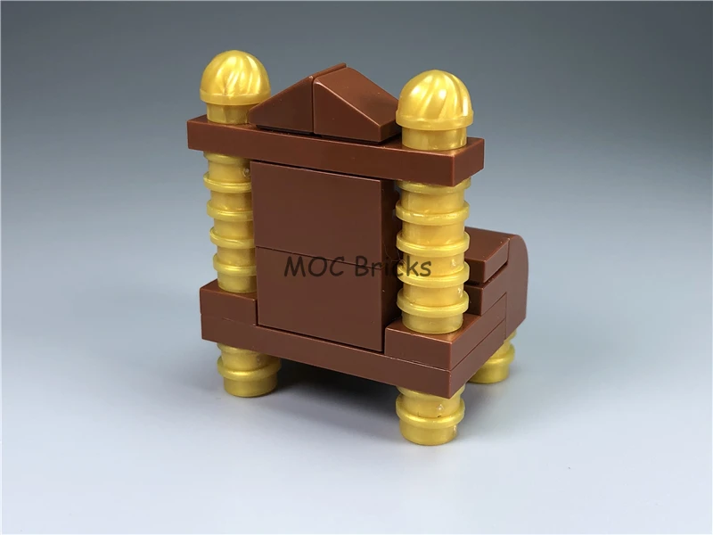 2 компл./лот кубики MOC DIY коричневый классический стол и стул книжная полка