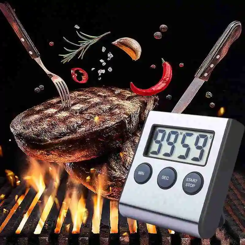 

Kitchen Timer Digital Magnetic Digital Chronometer LCD Digital Screen Alarm Magnet Clock Cooking Count Up Countdown Stopwatch