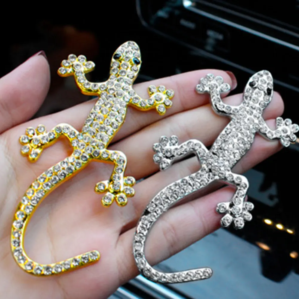 DSYCAR 1 шт. модная 3D Gecko металлические стразы эмблема наклейка автомобиль