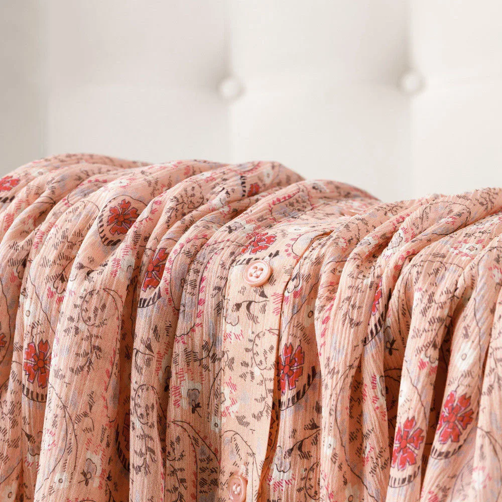 

Blouses Women's Plus Size Blusas 2021 Spring New Fashion Chiffon Prints Splicing Long Sleeves Ruffles Shirts Casual Tops Woman