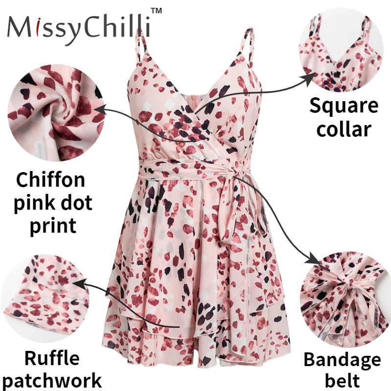 Женский шифоновый комбинезон с v образным вырезом и открытой спиной|Комбинезоны c