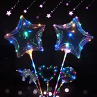 Светодиодный светильник с палочками, 20 дюймов, в виде сердца, единорога, звезды, прозрачный шар Bobo, украшение для детской свадьбы, дня рождения