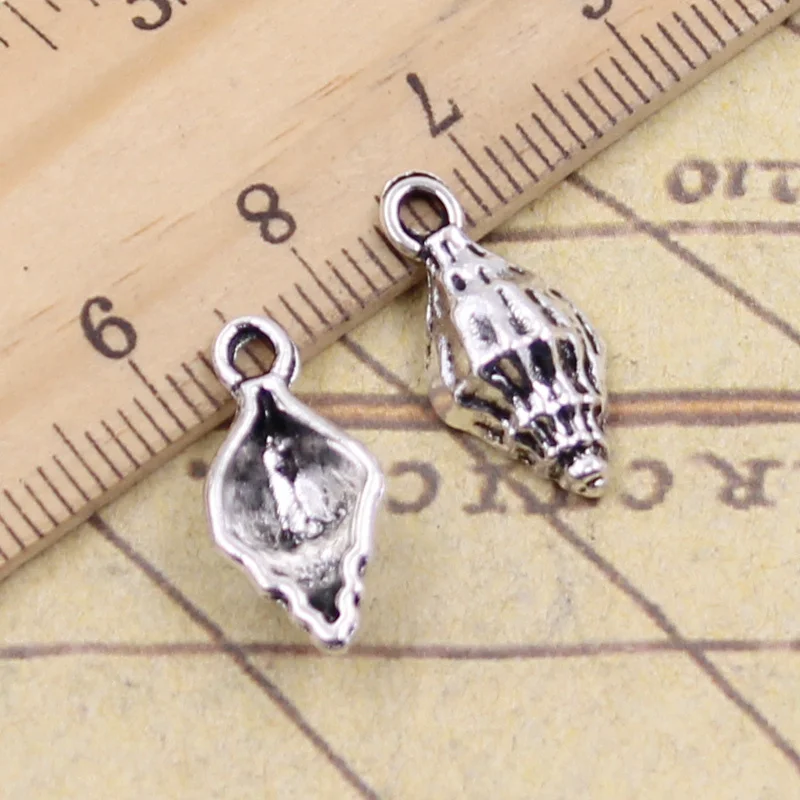 50pcs Charms Conch Shell 19x9mm Tibetan Bronze Silver Color Pendants Crafts Making Findings Handmade Antique DIY Jewelry - купить по