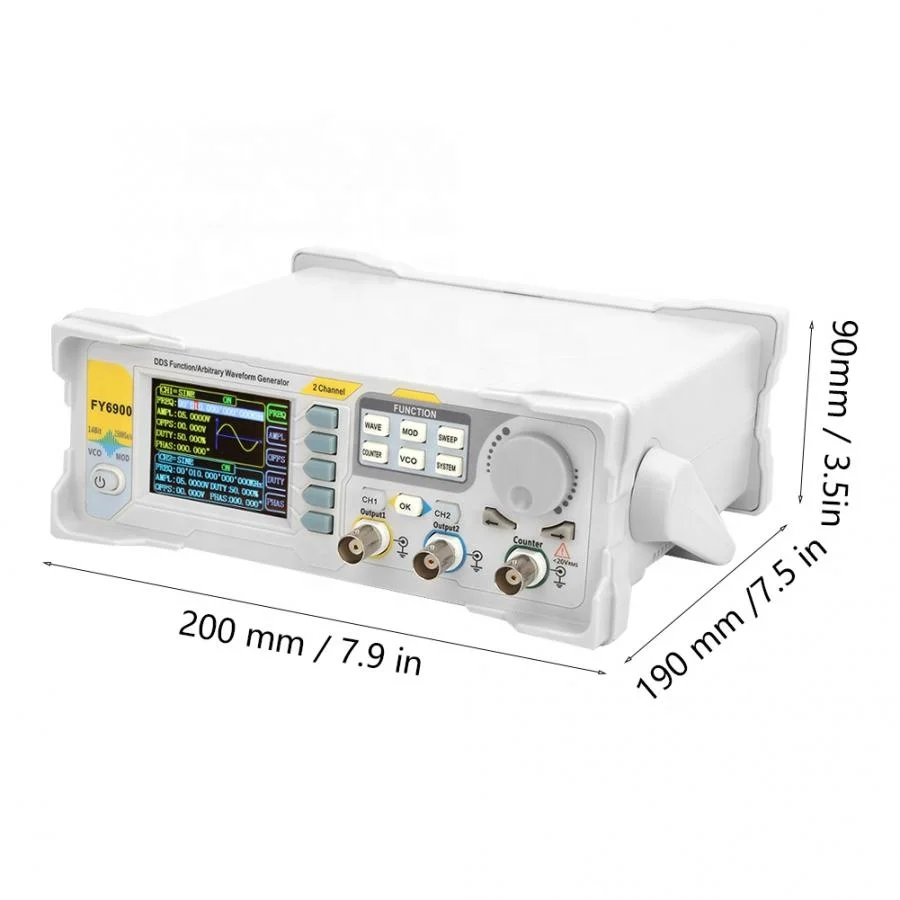 

FY6900 30MHz DDS Dual-channel Digital Function Arbitrary Waveform Signal Generator 250MSa/s 14bits Frequency Meter