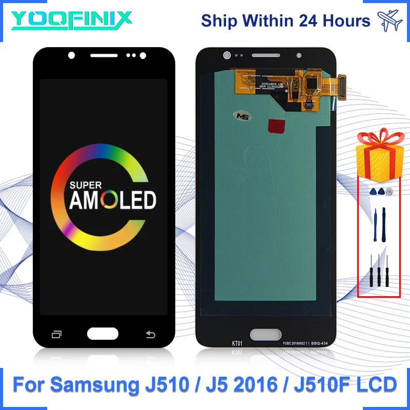 Super AMOLED для Samsung Galaxy J5 2016 дисплей сенсорный экран дигитайзер Запасные части J510FN J510