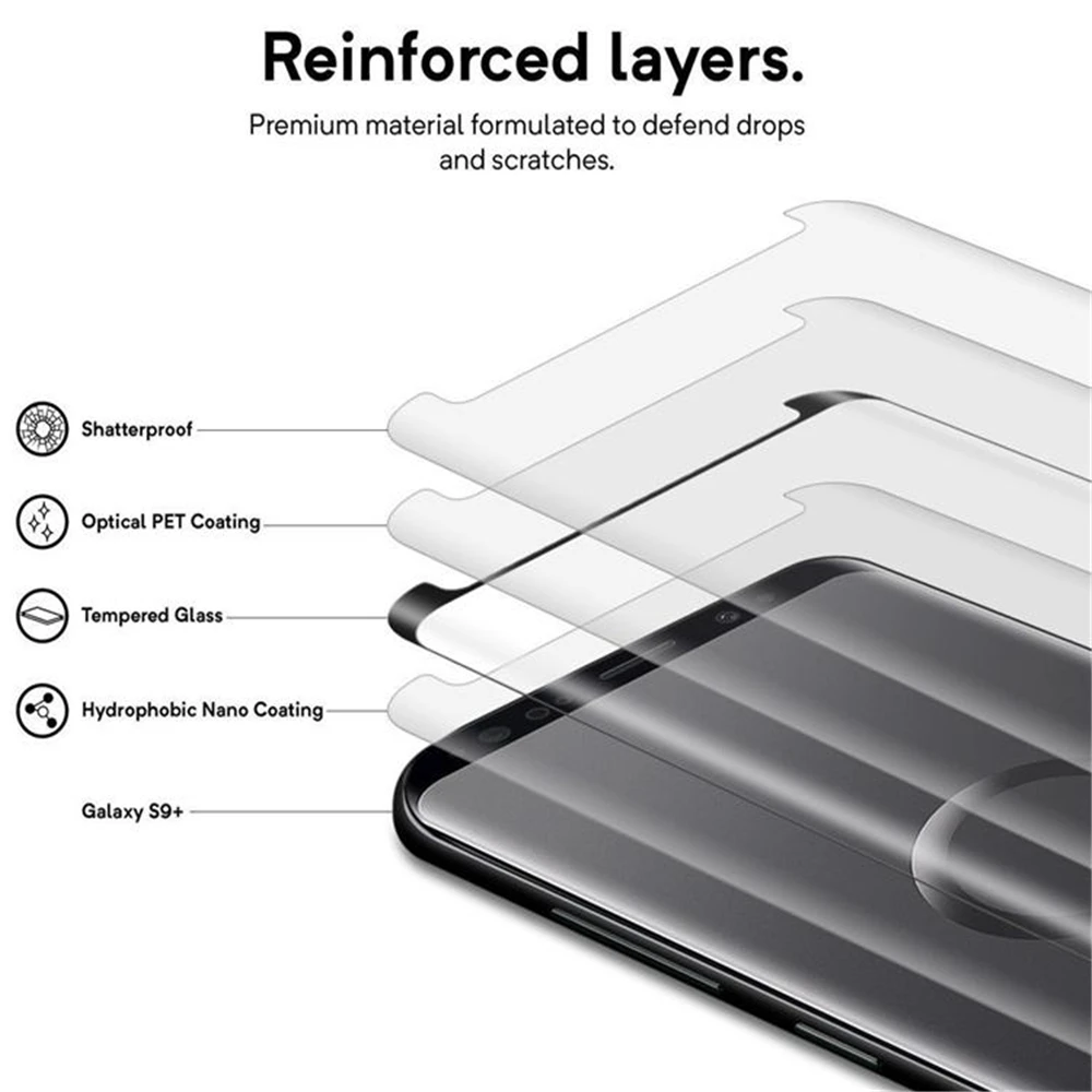 Пленка из закаленного стекла для Samsung Galaxy Note 10 8 9 S9 S8 Plus S7 Edge 3D полностью