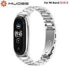 Металлические ремешки для браслета Mi Band 5 6, браслет из нержавеющей стали для Xiaomi Mi Band 3, Mi Band 5