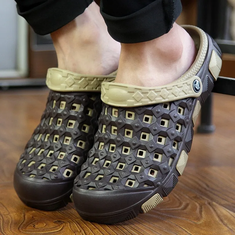 Мюли мужские летние дышащие пляжная обувь для сада и отдыха легкие тапки клоги