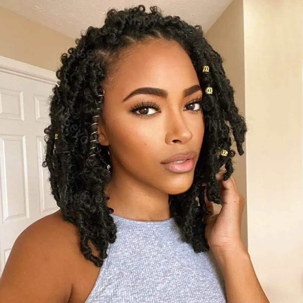 

12 18 Inches Butterfly Locs Crochet Hair Extension Nu Braiding For Black Women Synthetic Soft Faux Locs Braids