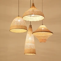 chinese style pendant lights handmade bamboo natural rattan hanging lights living room dining room restaurant cafe light fixture