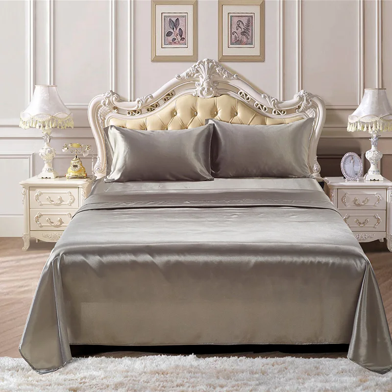 

Satin Silk Bedding Set Luxury Duvet Cover Set Queen King Size Bed Sheets and Pillowcases Bedclothes Fitted Bed Sheet Home Textil
