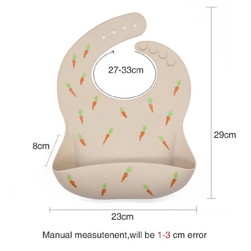 

Silicone Bibs Feeding Saliva Towel Waterproof Wash Free Soft Cloths Bandana Cute Carrot Printed Infant Bibs Aprons Adjustable