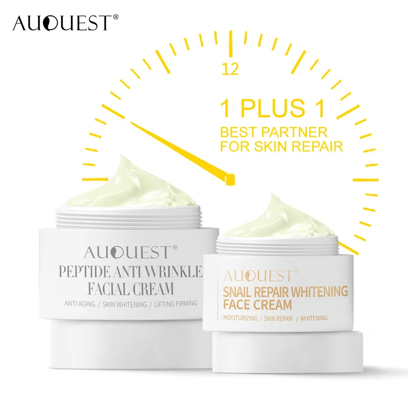 

AUQUEST Peptide Face Cream Anti wrinkle Anti aging Acne Face Care Whitening Moisturizing Snail Facial Cream Skin Care 2Pcs Set