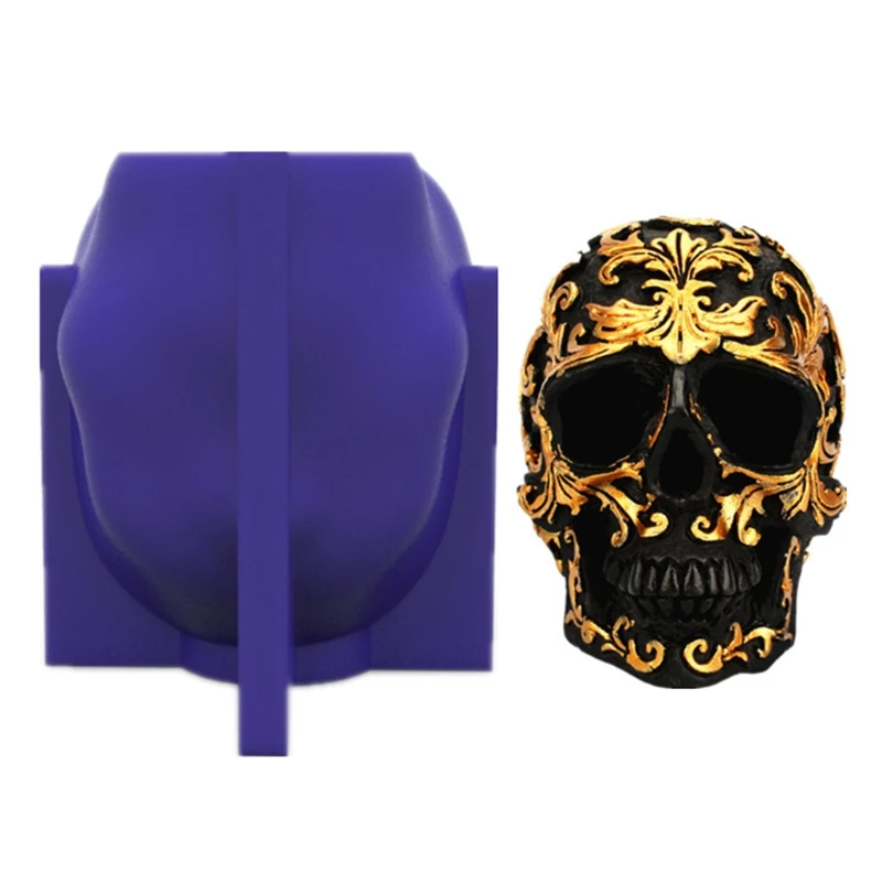 

3D Pattern Small Skull Silicone Mold Epoxy Resin DIY Decoration Making Soap Melt Resin Polymer Clay Home Decoration T84A