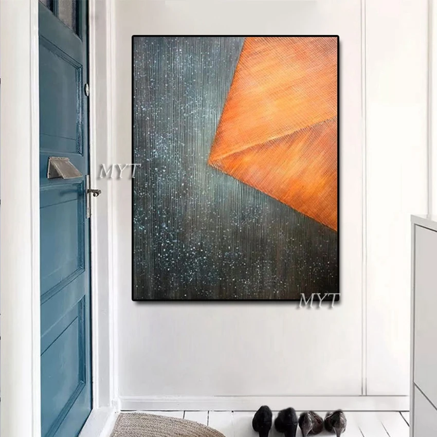 

Interiors Decoration Black Canvas Wall Art Unframed Handmade Abstract Acrylic Painting Artwork Cheap Wall Hangings Pictures