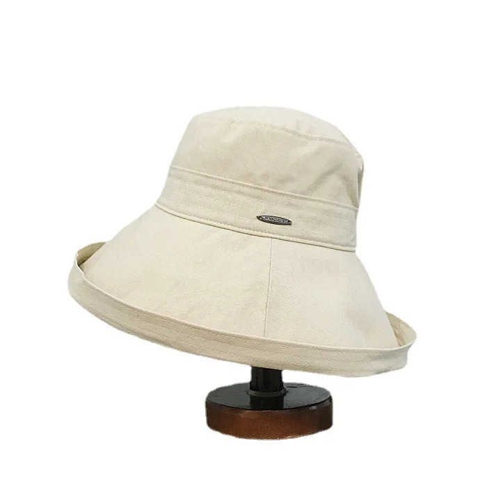 Spring and summer simple foldable retro fisherman hat sunscreen beach basin hat cloth hat