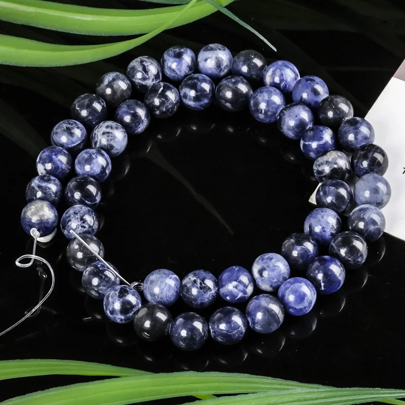

Fashion Natural Stone 4/6/8/10mm Dark Blue Sodalite Beads For DIY Bracelet Woman Necklace Jewelry Making Strand 15"