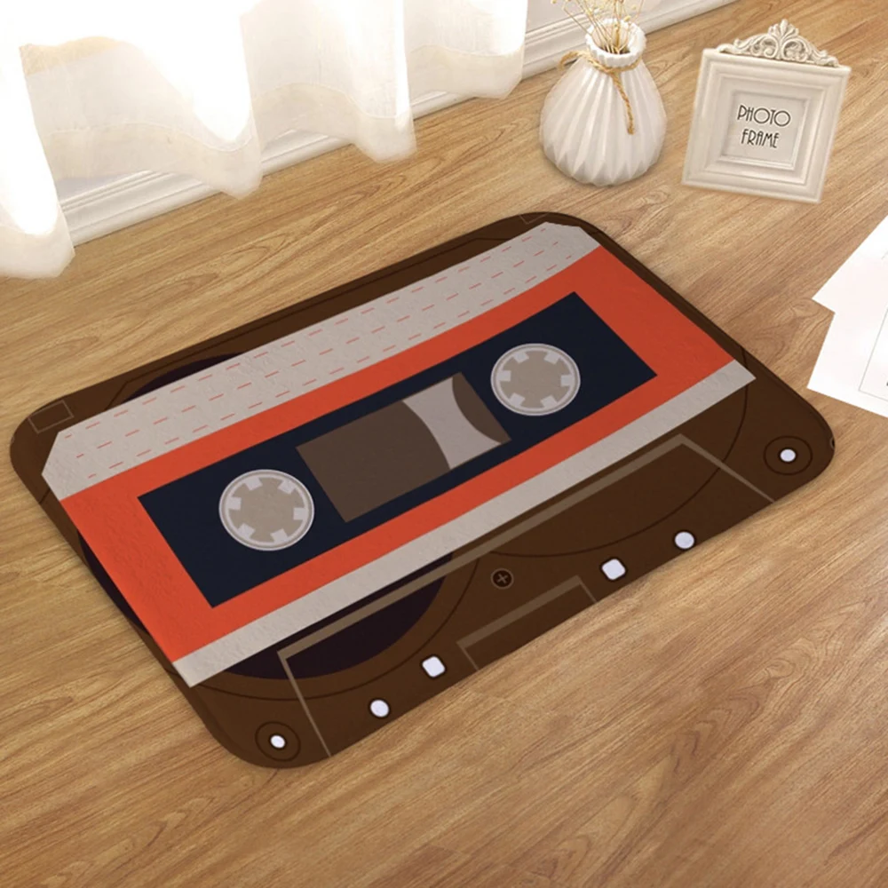 Коврик для двери фланелевый плюшевый винтажный Кассетный скотч домашний коврик