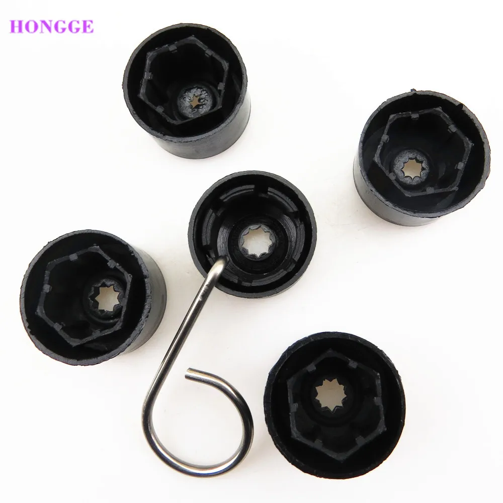

HONGGE Qty 5 Wheel Lug Nut Cover Anti-theft Caps For Golf Passat Caddy Polo Scirocco 1K0601173A 6X0 012 243 3C0601173A